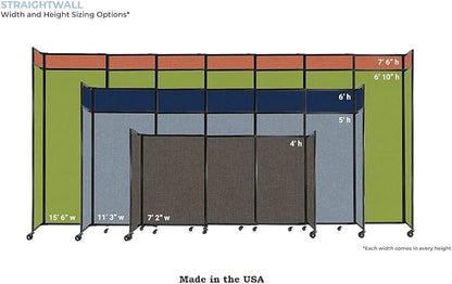 Versare Straightwall Sliding Portable Wall Partition | Freestanding Office - Image 2