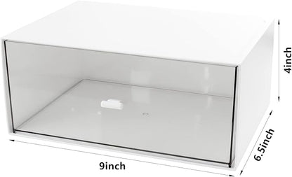 Desk Drawer Organizer, Stackable Storage Drawers, Plastic White Desk Organizers - Image 3