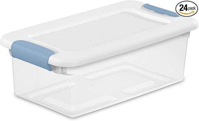 Sterilite 24-Pack Latching Box, Under Bed Storage Bins by Sterilite