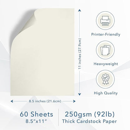MOS Off-White Cardstock Paper 8.5 x 11 Inch — Heavyweight Cream Card Stock - Image 2