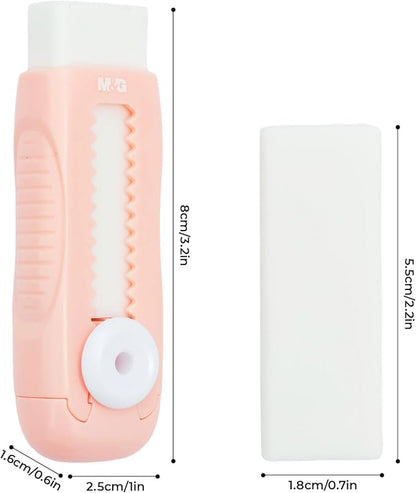 M&G 4 Pack Pencil Erasers Sliding Retractable Eraser, Soft Cute Erasers Push - Image 5