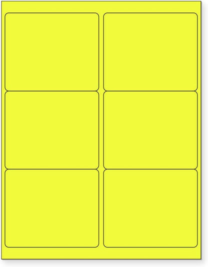 8-1/2 x 11 Neon Color High Light Fluorescent Labels by NextDayLabels