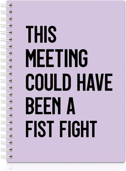 XQLZY This Meeting Could Have Been A Fist Fight Purple Spiral Notebook by XQLZY