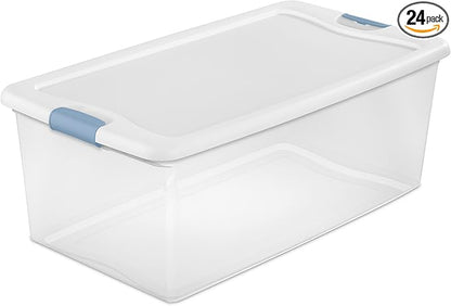 Sterilite 24-Pack Latching Box, Under Bed Storage Bins by Sterilite