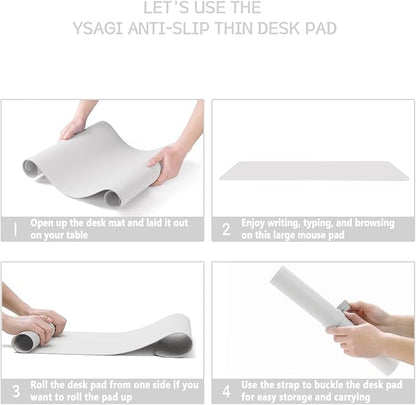 YSAGi Non-Slip Leather Desk Pad, Waterproof Laptop Computer Desk Keyboard Mat - Image 7