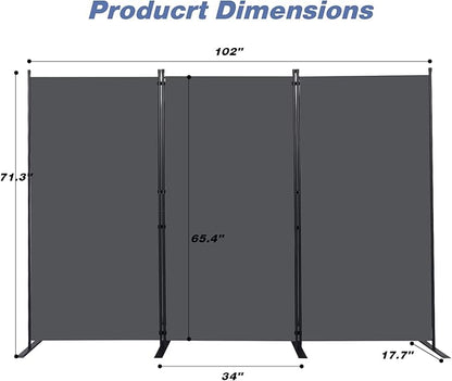 CHOSENM Room Divider, 3 Panel Folding Privacy Screens - Image 2