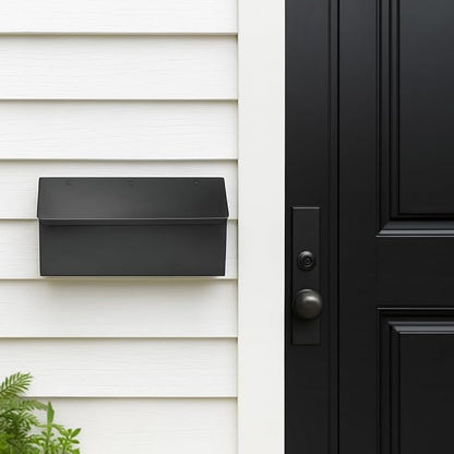 NACH Black Long Wall Mount Mailbox, Rust Resistant Metal Mailbox, Mailboxes - Image 7