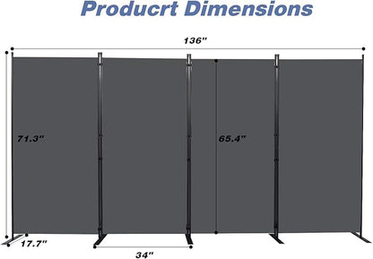 CHOSENM Room Divider, 4 Panel Folding Privacy Screens - Image 2