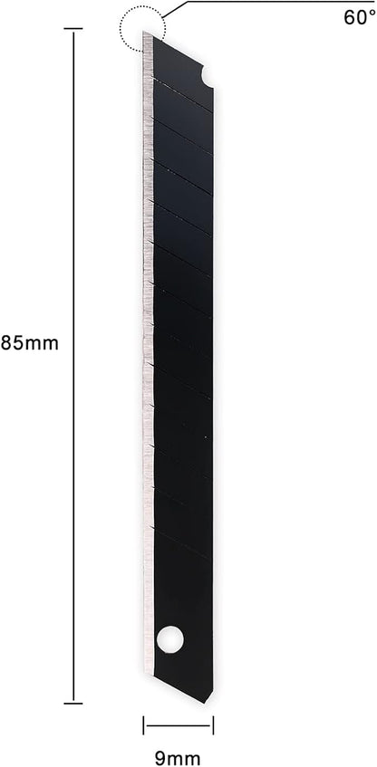 Gomake 9mm Utility Knife Replacement Blades, 60 Degree Snap Off Carbon Steel - Image 4