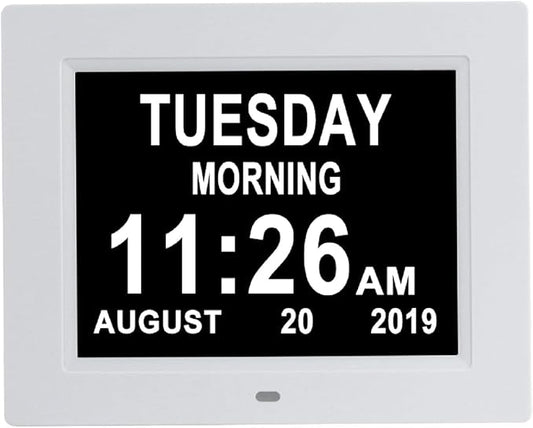 Aowasi 8 Alarms Digital Clock, Extra Large Display Wall Digital Day Calendar by Aowasi