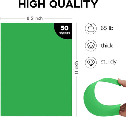 8.5 x 11 Green Card Stock, Goefun 50 Pack Green Cardstock, 65lb Printer Paper - Image 2
