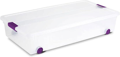 Sterilite 16-Pack 60 Quart ClearView Latch Box, Wheeled Underbed Organizer Bins - Image 9
