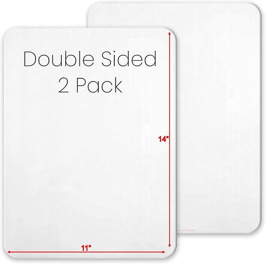 Small White Board, 11 x 14 Dry Erase Board, 2 Small White Boards Dry Erase by UltimateStationery