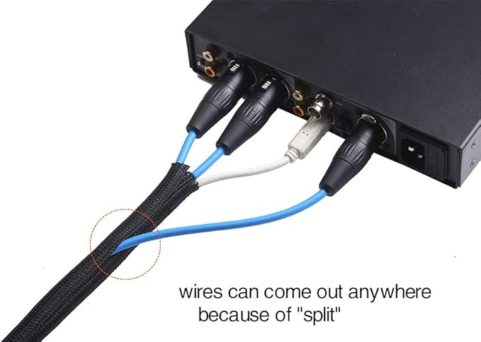 Alex Tech 25ft - 1.25 inch Cord Protector Wire Loom Tubing Cable Sleeve Split - Image 3