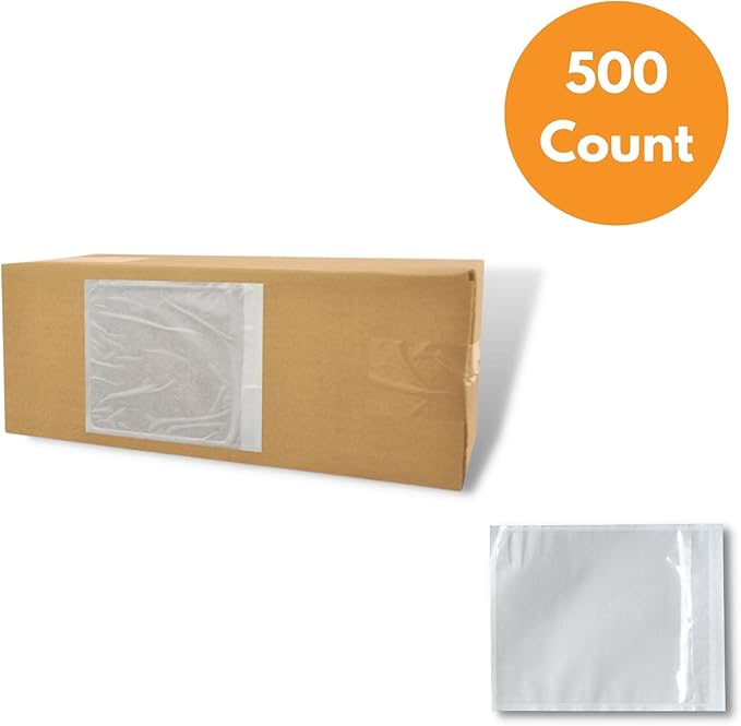PSBM 500 PCS 9.5 x 12 Inch Clear Blank Packing List Envelopes, Shipping - Image 4