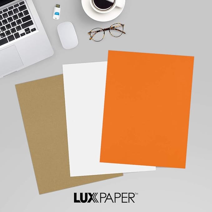 LUXPaper 8.5" x 11" Paper | Letter Size | Mandarin Orange | 80lb. Text | 1 - Image 9