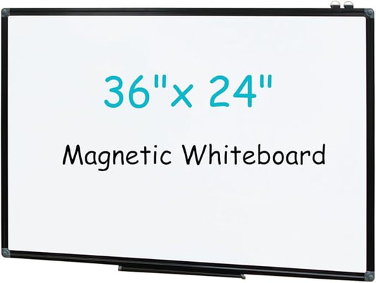 XIWODE 24x36 Inch Magnetic Dry Erase Whiteboard，Black Aluminum Frame by XIWODE