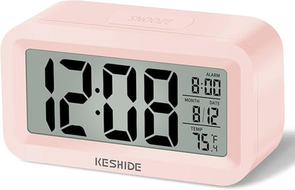 KESHIDE Travel Digital Alarm Clock Battery Operated by KESHIDE
