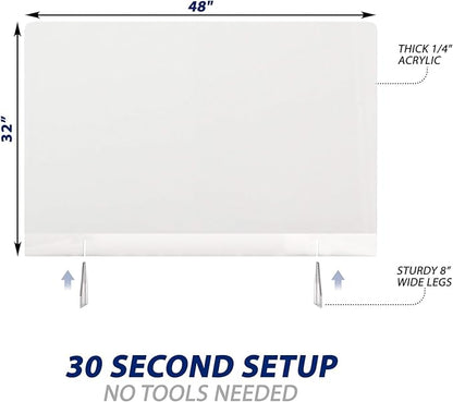 SignHero Sneeze Guard | Large, Sturdy ¼” Acrylic Plexiglass Shield | USA-Made - Image 2