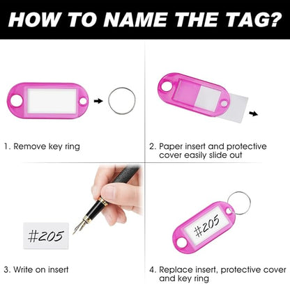Key Labels, Key Tags, 30 Pack Plastic Key Tags - Image 3