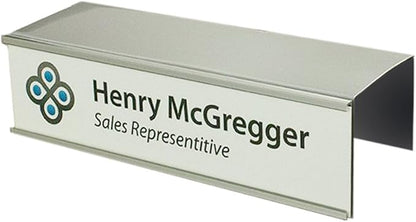Quality Aluminum, Changeable Cubicle Nameplate Holder, Satin Silver Base by NapTags