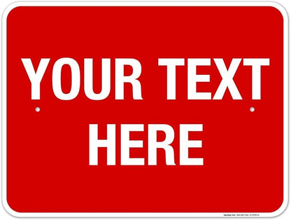 Personalized Custom Red Background Customize by SigoSigns