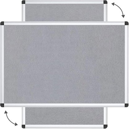 VIZ-PRO Notice Board Felt Gray, 36 X 24 Inches - Image 2