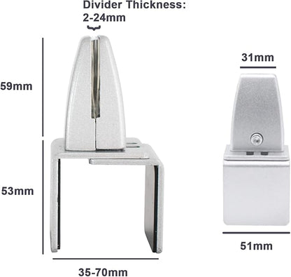 Aluminum Vertical Clamp Partition Board Acrylic Desk Divider Support Clamp - Image 5