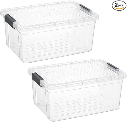Superio Storage Bins with Lids, Stackable Totes, BPA Free, Odor Free, Organizer by Superio