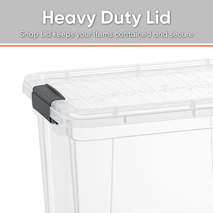 Superio Storage Bins with Lids- 2 Pack, 2.5 Qt Clear Boxes - Image 4