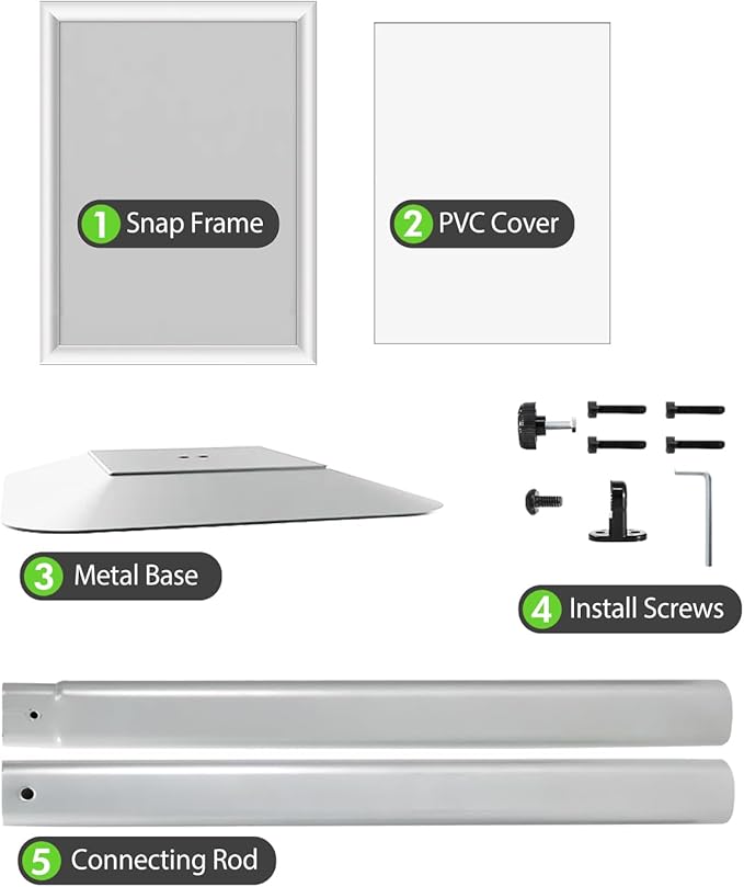 INNOVSIGN Heavy Duty Adjustable Pedestal Poster Sign Stand, 11x17 Aluminum Open - Image 7