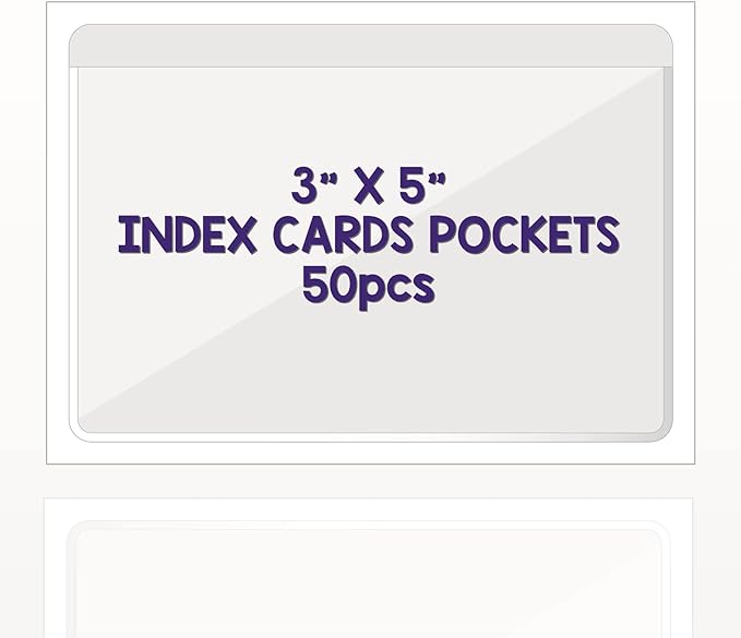 Clear Adhesive 3" x 5" Index Card Pockets by IMAGAME