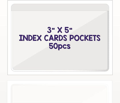 Clear Adhesive 3" x 5" Index Card Pockets by IMAGAME