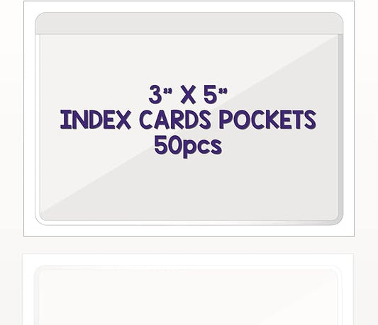 Clear Adhesive 3" x 5" Index Card Pockets by IMAGAME
