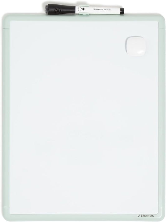 U Brands Contempo Magnetic Dry Erase Board White Board, Sage Green Modern Frame by UBrands