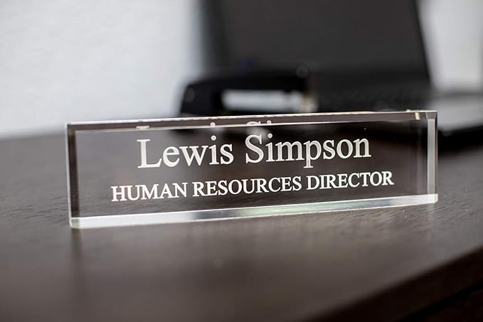 SignsByLITA Personalized Acrylic Desk Name Plate 2" x 8" by SignsByLITA