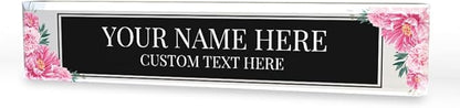 Signs ByLITA Floral Pattern Customized Nameplate | Midnight Bloom Personalized by SignsByLITA