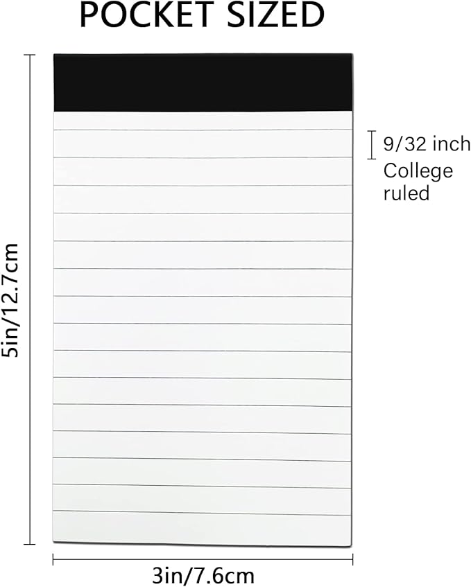 Nichela 20 Pack Small Notepad, 3 x 5 Inch Ultra Quality Note Pads, Server Lined - Image 2