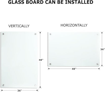 Glass Whiteboard Magnetic Dry Erase White Board 4'x 3' Framless White Surface - Image 3