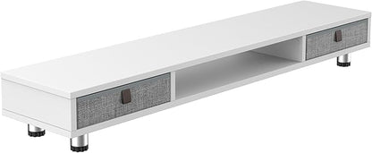 Fenge Dual Monitor Stand with 2 Drawers, 42.5 Inches Large Computer Riser - Image 9