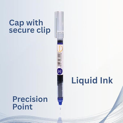 REVAIS Blue Gel Pens Pack of 6 | 0.6mm Smooth Writing Rollerball Pen | Premium - Image 6