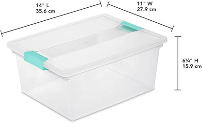 Sterilite 8-Pack Clip Box, Stackable Clear Plastic Bins - Image 3