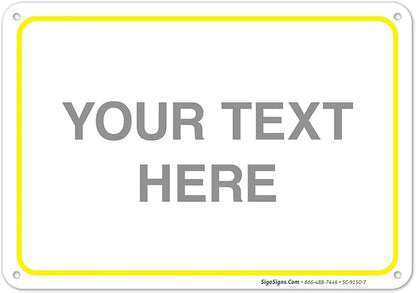 Personalized Custom Customize for Office, Delivery Yellow Sign, 10x7 Inches by SigoSigns