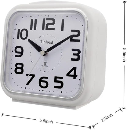 Tinload 5.5" Large Analog Alarm Clock Silent Non Ticking, Gentle Wake, Beep - Image 3