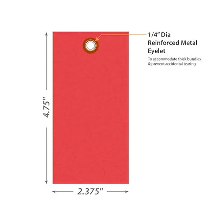 SmartSign 4.75 x 2.375 inch “Red” Blank Tyvek Shipping Tags - Image 6