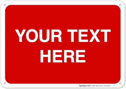 Personalized Custom Red Background Customize by SigoSigns