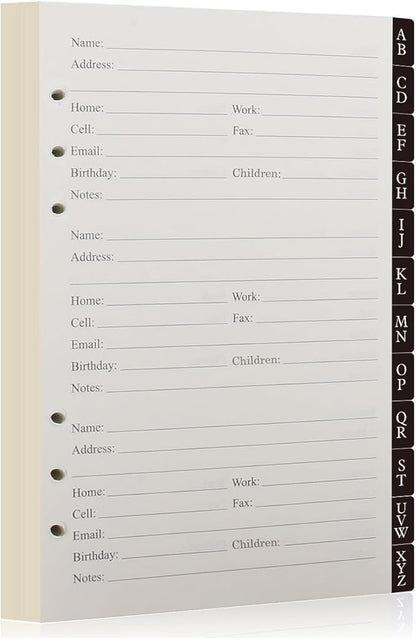 Happyaokeland Address Book Refill Pages 648 Contacts Durable Dividers by Happyaokeland