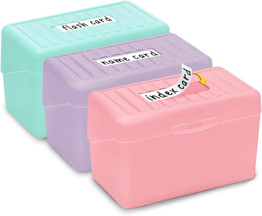 H4D Index Card Holder 3x5, Index Card Box Organizer Case, 3x5 Flash Note Card by H4D