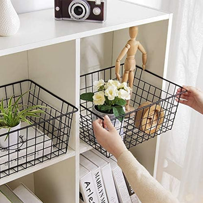 LeleCAT Wire Storage Baskets, Metal Wire Food Storage Organizer Bin Basket - Image 2