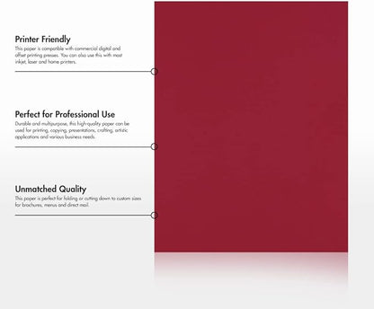 LUXPaper 8.5" x 11" Paper | Letter Size | Garnet Red | 80lb. Text | 50 Qty - Image 8